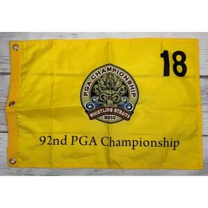 2010 PGA Championship Whistling Straits Yellow Pin Flag Number 18 92nd Official